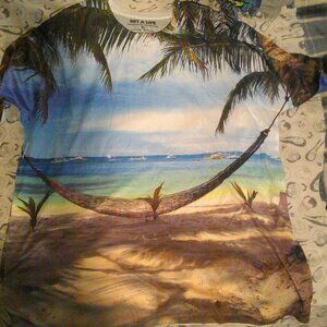Mens Get a Life Beach XL Shirt-Good Condition